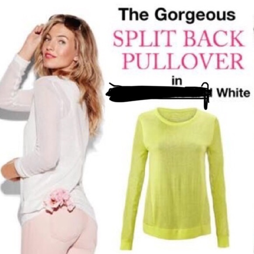 Cabi split back pullover in white only